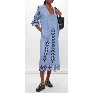 Vyshyvanka Ukrainian Embroidered Dress Linen Size M/ L